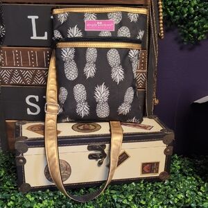 Simply Southern Black and Gold Pineapple Crossbody Bag